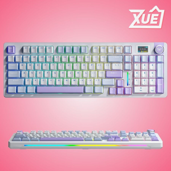 BÀN PHÍM CƠ GAMING AULA S98 PRO (3 MODE/XANH DƯƠNG+TRẮNG+TÍM ĐẬM/CARAMEL LATTE SWITCH)
