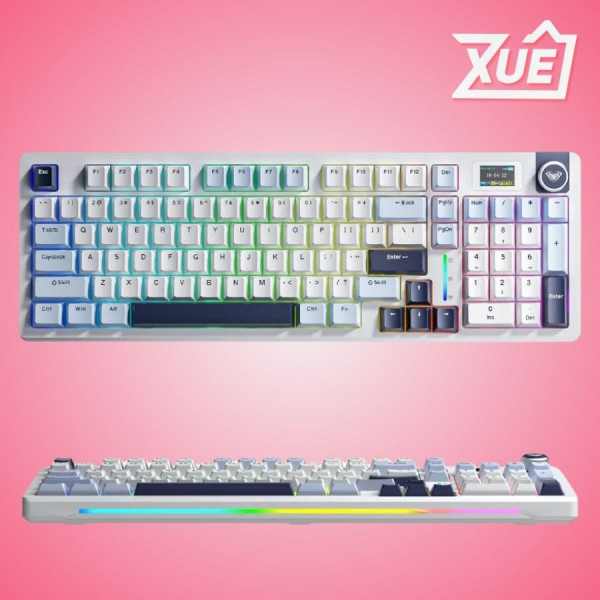 BÀN PHÍM CƠ GAMING AULA S98 PRO (3 MODE/XANH DƯƠNG+TRẮNG+TÍM ĐẬM/ NIMBUS V3 SWITCH)