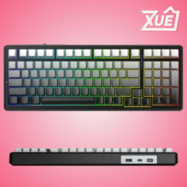 BÀN PHÍM CƠ GAMING AULA F99 PRO (3 MODE/XÁM + ĐEN GRADIENT/RGB/GREYWOOD V3 SWITCH)