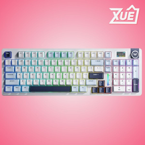 BÀN PHÍM CƠ GAMING AULA S98 PRO (3 MODE/XANH DƯƠNG+TRẮNG+TÍM ĐẬM/ PALEO DUST SWITCH)