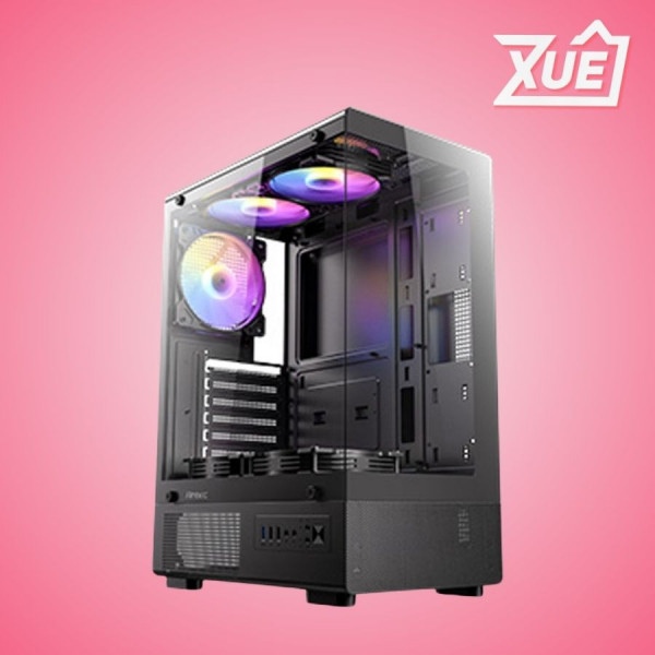 VỎ CASE ANTEC VCX200 RGB ELITE (ATX/MÀU ĐEN/5 FAN)