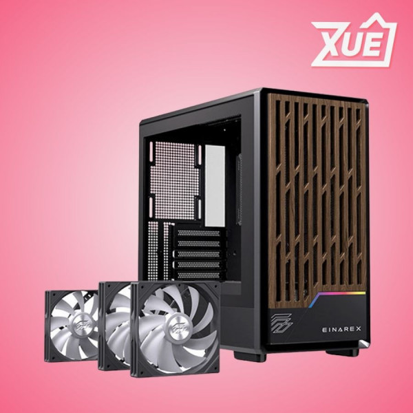 VỎ CASE EINAREX PM400 RGB BLACK (MATX/3 FAN RGB)