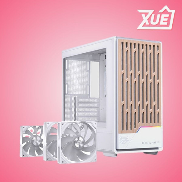 VỎ CASE EINAREX PM400 RGB WHITE (MATX/3 FAN RGB)