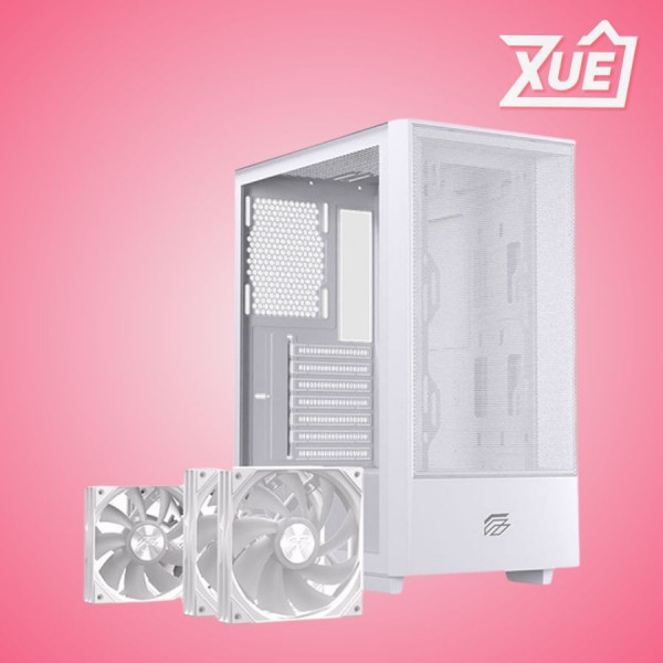 VỎ CASE EINAREX P100 RGB WHITE (ATX/3 FAN RGB)