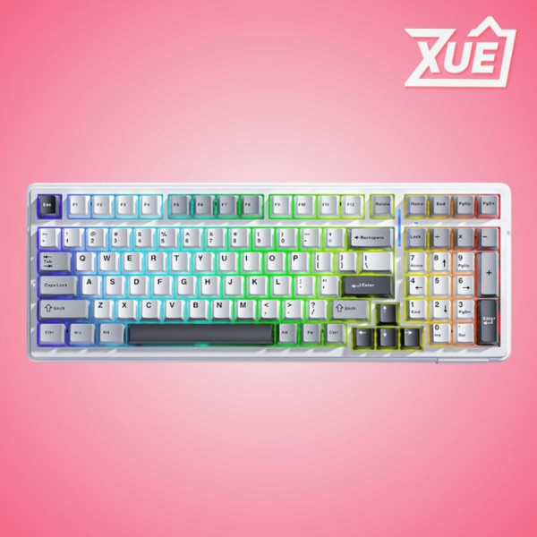 BÀN PHÍM CƠ AULA F99 3 MODE (XÁM TRẮNG, XÁM ĐẬM), (3 MODE, GREY WOOD SWITCH, LED RGB)