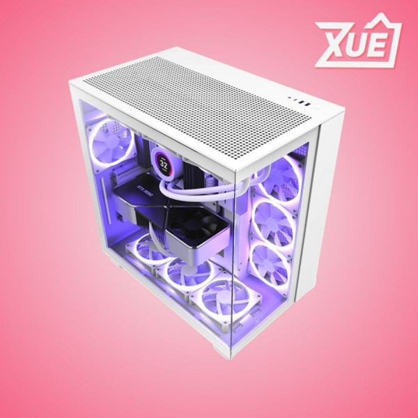VỎ MÁY TÍNH NZXT NZXT H9 FLOW RGB PLUS (2025) ALL WHITE (ATX, MID TOWER, 7 FAN)