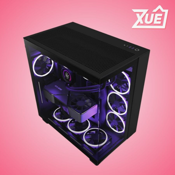 VỎ MÁY TÍNH NZXT NZXT H9 FLOW RGB PLUS (2025) ALL BLACK (ATX, MID TOWER, 7 FAN)