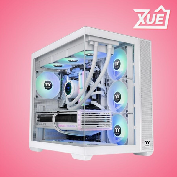 CASE THERMALTAKE VIEW 380 TG ARGB SNOW (ATX, 0 FAN)