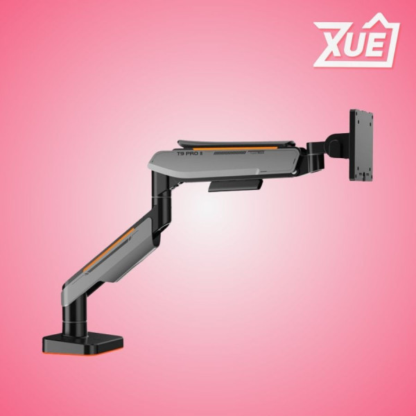 GIÁ ĐỠ MÀN HÌNH HUMANMOTION T9 PRO II LED RGB MÀU XÁM (23-43 INCH)