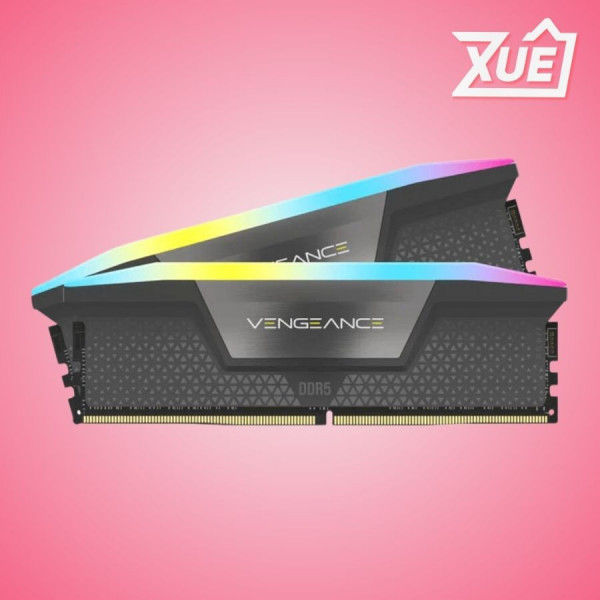BỘ NHỚ TRONG RAM DESKTOP CORSAIR VENGEANCE RGB GREY (CMH32GX5M2E6000Z36) 32GB (2X16GB) DDR5 6000MHZ