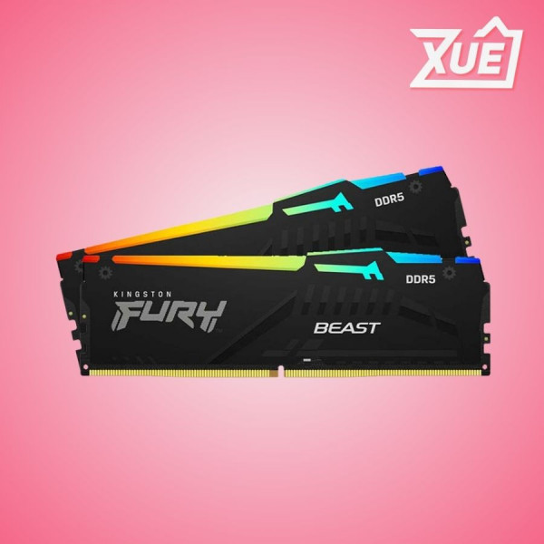 BỘ NHỚ TRONG RAM DESKTOP KINGSTON FURY BEAST RGB XMP (KF568C34BBAK2-32) 32GB (2X16GB) DDR5 6800MHZ