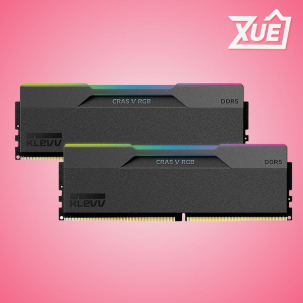 BỘ NHỚ TRONG RAM DESKTOP KLEVV CRAS V RGB BLACK (KD5AGUA80-60A300G) 32GB (2X16GB) DDR5 6000MHZ (AMD EXPO+INTEL XMP 3.0)