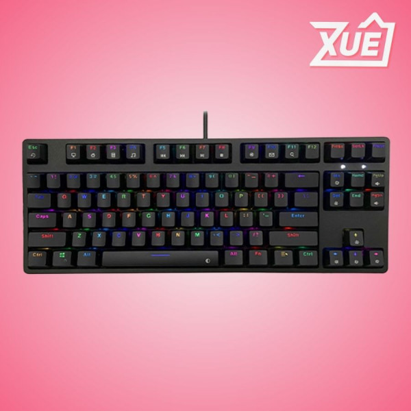 BÀN PHÍM CƠ EDRA EK387L RGB MÀU ĐEN RED SW (USB)