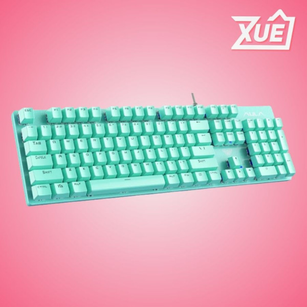 BÀN PHÍM CƠ GAMING AULA S2022 MÀU XANH LÁ (BLUE SWITCH, USB, LED RAINBOW)