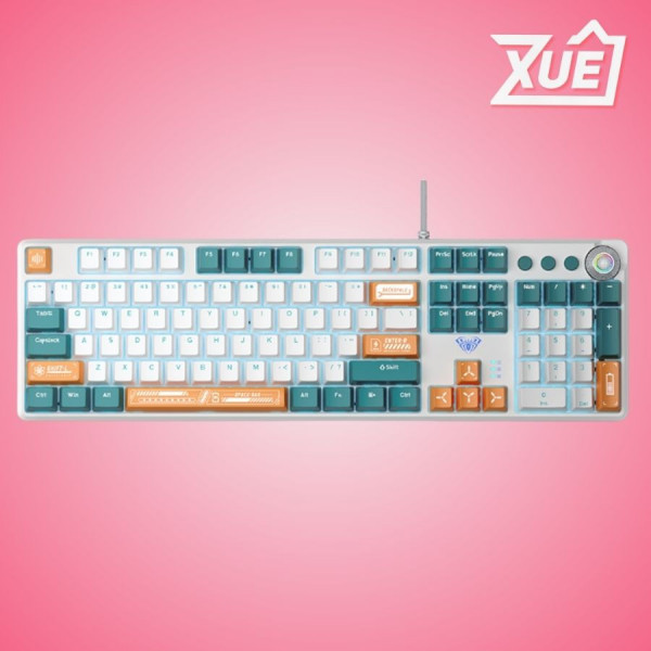 BÀN PHÍM CƠ AULA F2088 PRO XANH TRẮNG (USB, BLUE SWITCH)