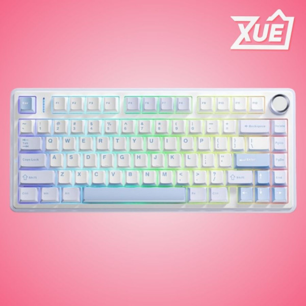 BÀN PHÍM CƠ AULA F75 (XANH NHẠT, TRẮNG, XANH ĐẬM), (3 MODE, GREY WOOD V3 SWITCH)