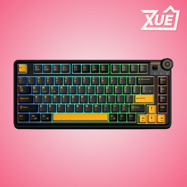 BÀN PHÍM CƠ GAMING AULA AU75 (3 MODE, ĐEN + XÁM + CAM,  STAR VECTOR SWITCH)
