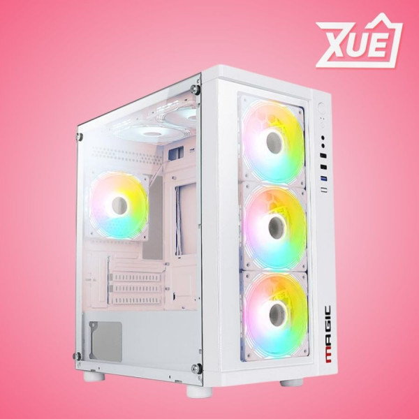 VỎ CASE MAGIC GM-01 WHITE  (MATX, MID TOWER, MÀUTRẮNG, 4FAN)