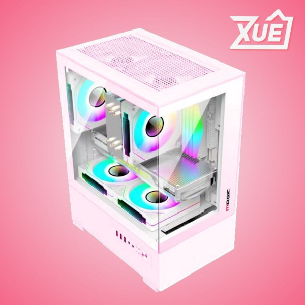 VỎ CASE MAGIC MIX ULTRA PINK (MATX, MID TOWER, MÀU HỒNG)