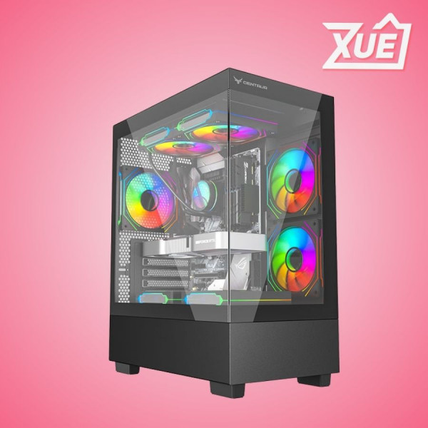 VỎ CASE CENTAUR TIMBER BLACK (MATX, MID TOWER, MÀU ĐEN)