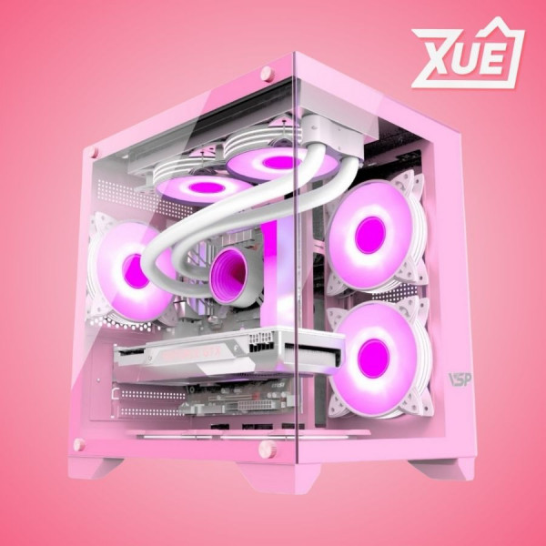 VỎ CASE VSP AQUANAUT X2 GALAXY - HỒNG (M-ATX, HỒNG)