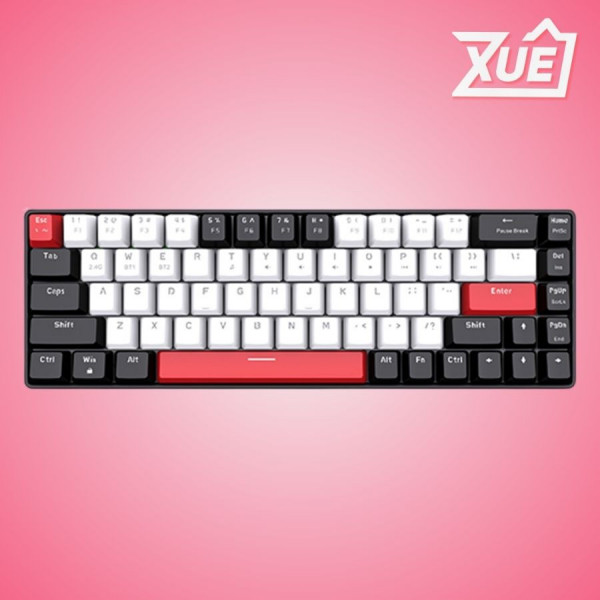 BÀN PHÍM CƠ KHÔNG DÂY EDRA EK368L BLACK WHITE RED SWITCH (BLUETOOTH, WIRELESS 2.4G)