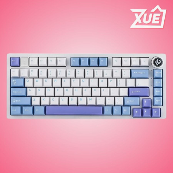 BÀN PHÍM CƠ LEOBOG HI75 (XANH DƯƠNG + TRẮNG + TÍM, GREY WOOD V3 SWITCH)