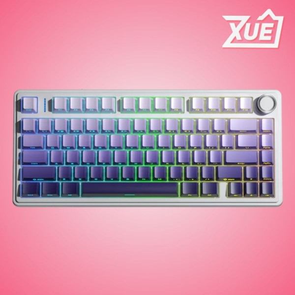 BÀN PHÍM CƠ GAMING AULA F75 (3 MODE, TRẮNG + TÍM GRADIENA, RGB, SEIYA SWITCH)