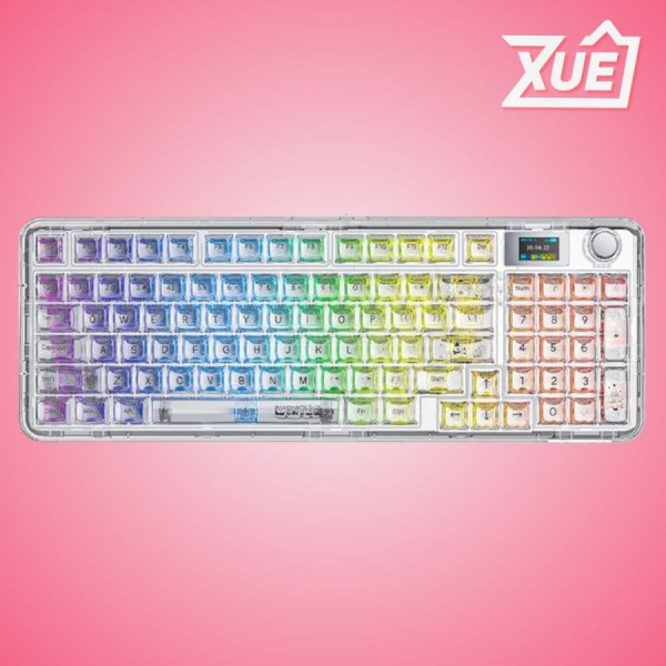 BÀN PHÍM CƠ GAMING AULA F-NB98 (3 MODE, MÀU TRẮNG, RGB, SNOW PLUME SWITCH)