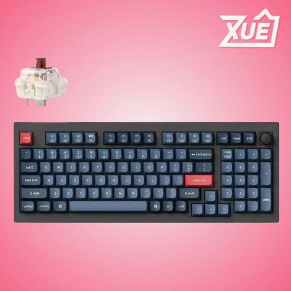 BÀN PHÍM KEYCHRON V5M-D3 V5 MAX SWAPPABLE RGB BACKLIGHT BROWN SWITCH - BLACK - KNOB VERSION