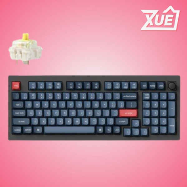 BÀN PHÍM KEYCHRON V5M-D4 V5 MAX SWAPPABLE RGB BACKLIGHT BANANA SWITCH - BLACK - KNOB VERSION