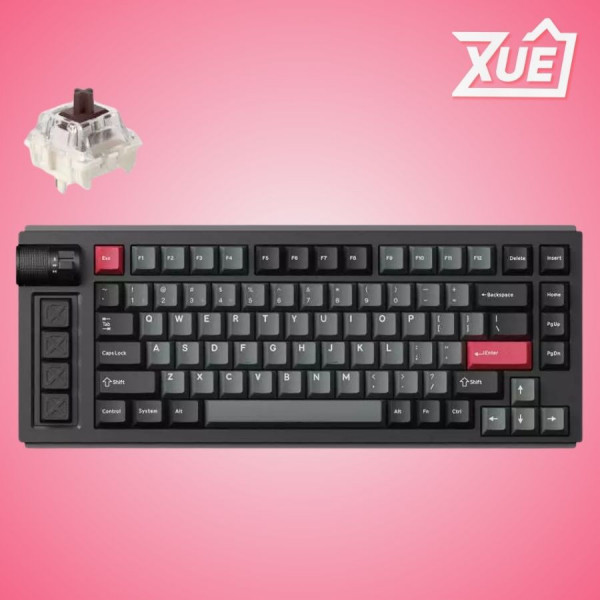 BÀN PHÍM KEYCHRON L1-M3 L1 SWAPPABLE RGB BACKLIGHT BROWN SWITCH KNOB VERSION - BLACK