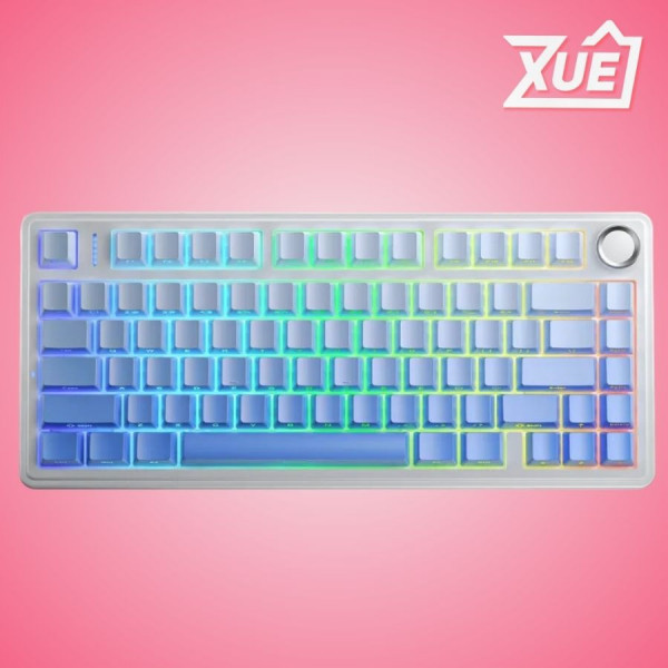 BÀN PHÍM CƠ GAMING AULA F75 (3 MODE,  TRẮNG + XANH DƯƠNG GRADIENT,  REAPER SWITCH)