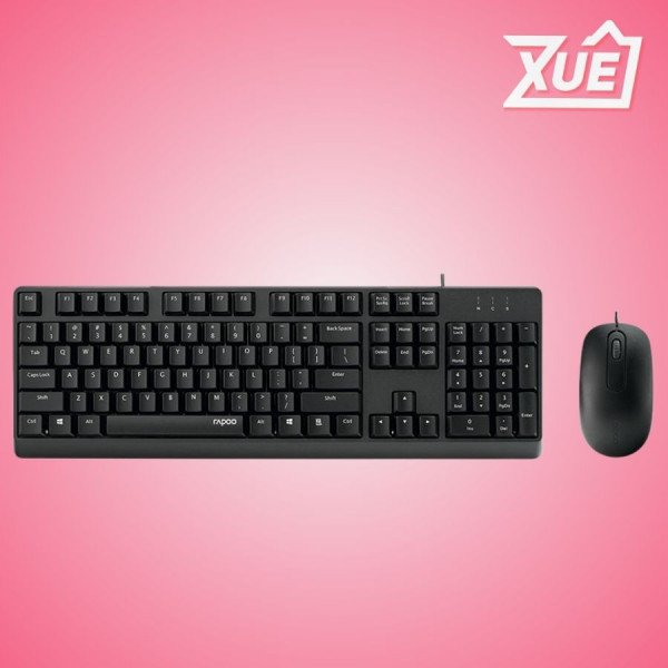 BỘ BÀN PHÍM CHUỘT CÓ DÂY RAPOO NX1500 - MÀU ĐEN