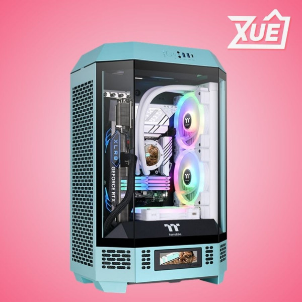 CASE THERMALTAKE THE TOWER 300 - TURQUOISE EDITION (MATX, 2 FAN)