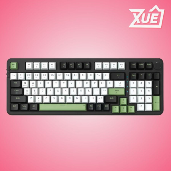 BÀN PHÍM CƠ EDRA EK398W (3 MODE,  BLACK + WHITE + GREEN,  BLUEBERRY LINEAR SWITCH)