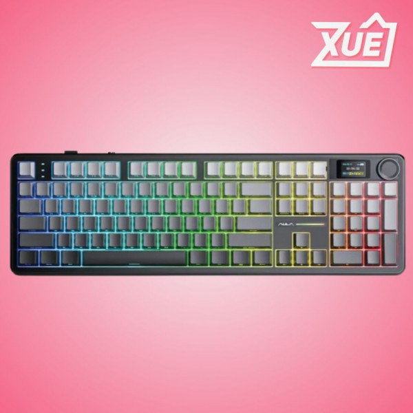 BÀN PHÍM CƠ GAMING AULA F108 PRO (3 MODE,  GREY BLACK GRADIENT,  NIMBUS SWITCH)