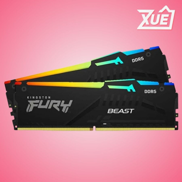 RAM DESKTOP KINGSTON FURY BEAST RGB EXPO (KF560C36BBE2AK2-64) 64GB (2X32GB) DDR5 6000MHZ