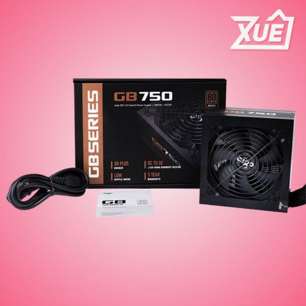 NGUỒN MÁY TÍNH AIGO GB750 - 750W (80 PLUS BRONZE, MÀU ĐEN)
