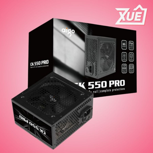 NGUỒN MÁY TÍNH AIGO CK550 PRO 80+ EFICIENCY - 550W (CÁP DẸT)