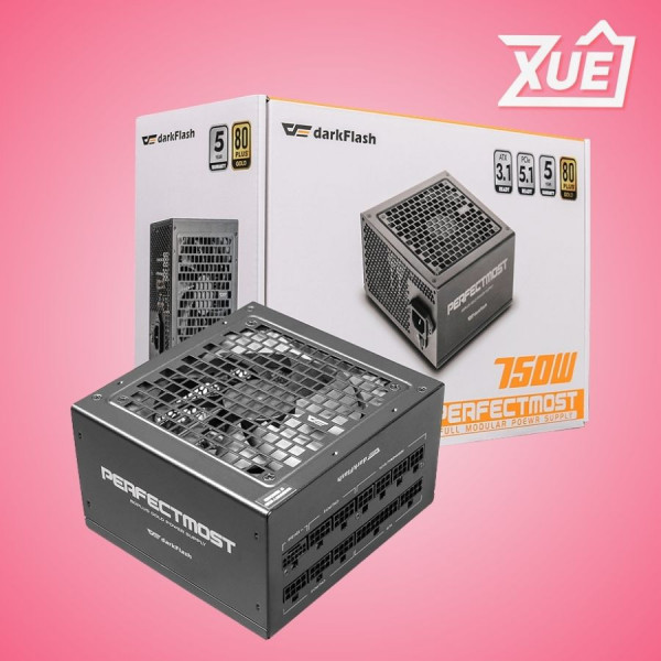 NGUỒN MÁY TÍNH DARKFLASH PMT750 GOLD - 750W (80 PLUS GOLD, ATX3.1, PCI-E 5.1, FULL MODULAR)