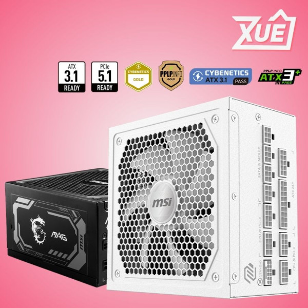 NGUỒN MÁY TÍNH MSI MAG A1000GL PCIE5 1000W (80 PLUS GOLD, PCI-E 5.1, ATX3.1)