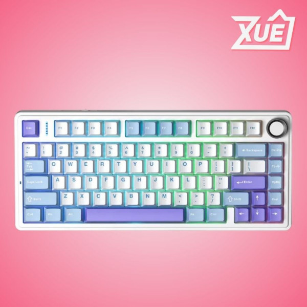 BÀN PHÍM CƠ GAMING AULA F75 (3 MODE,  XANH DƯƠNG + TRẮNG + TÍM,  REAPER SWITCH)