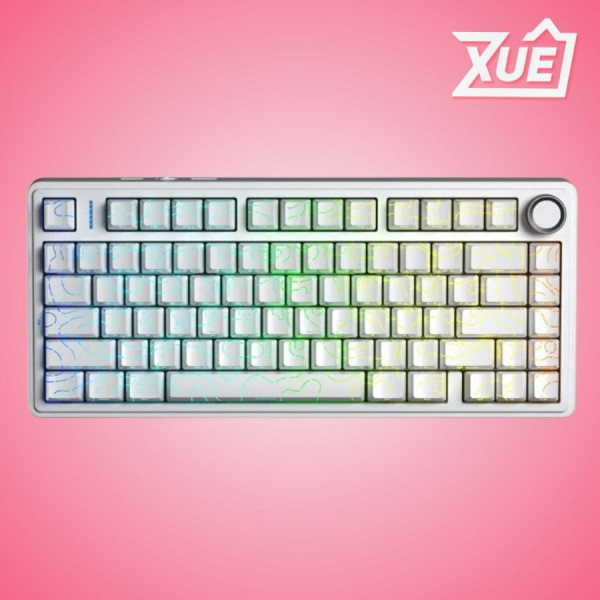 BÀN PHÍM CƠ GAMING AULA F75 (3 MODE,  TRẮNG CONTOUR,  STAR VECTOR SWITCH)