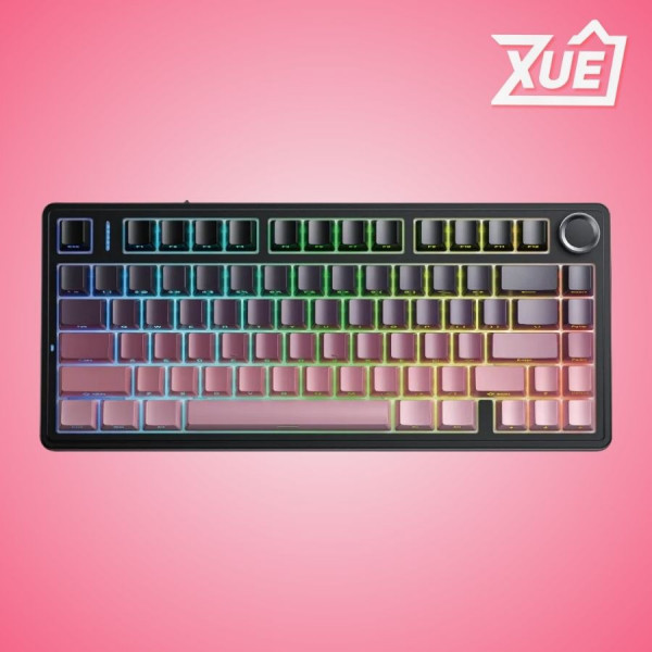 BÀN PHÍM CƠ GAMING AULA F99 PRO (3 MODE,  CÓ NÚM XOAY,  ĐEN + HỒNG GRADIENT,  REAPER SWITCH)