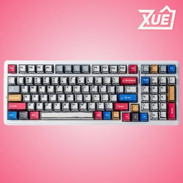 BÀN PHÍM CƠ GAMING AULA F99 (3 MODE,  MÀU COMIC,  GREYWOOD V3 SWITCH)