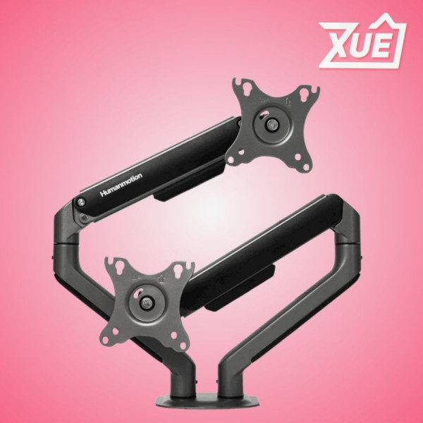 GIÁ ĐỠ 2 MÀN HÌNH HUMAN MOTION T6 PRO DUAL (17- 32 INCH) MÀU ĐEN XÁM