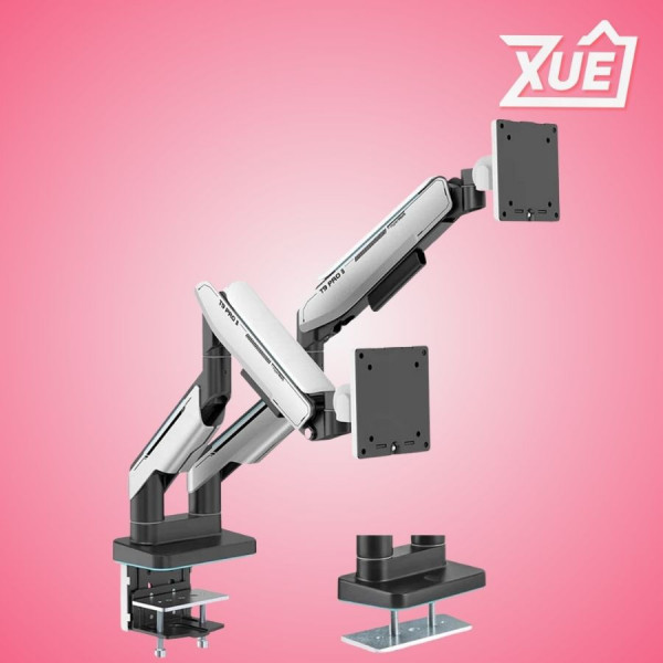 GIÁ ĐỠ 2 MÀN HÌNH HUMAN MOTION T9 PRO II DUAL (23 - 43INCH) MÀU TRẮNG