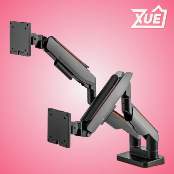 GIÁ ĐỠ 2 MÀN HÌNH HUMAN MOTION T9 PRO II DUAL (23 - 43INCH) MÀU XÁM