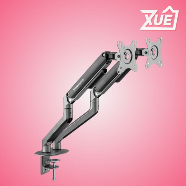 GIÁ ĐỠ 2 MÀN HÌNH HUMANMOTION T6 PRO DUAL 2025 HPW-T6P.DUAL.2025-GRY ĐEN XÁM (17- 32 INCH)